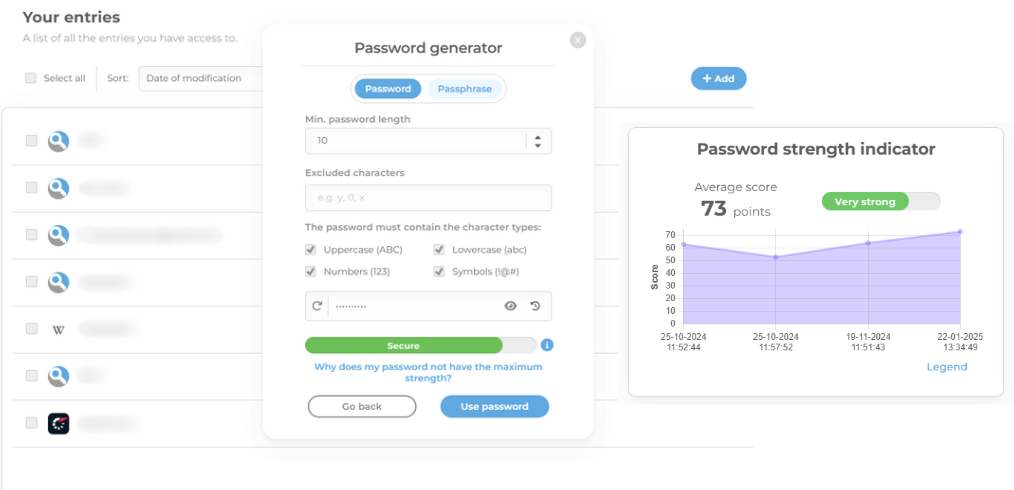 Password manager - phishing - password generator